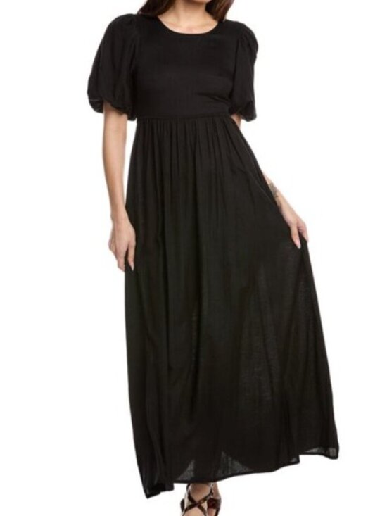 Beach Riot Dresses & Skirts - Beach Riot Weston Black Cutout Puff Sleeve Maxi Dress XS